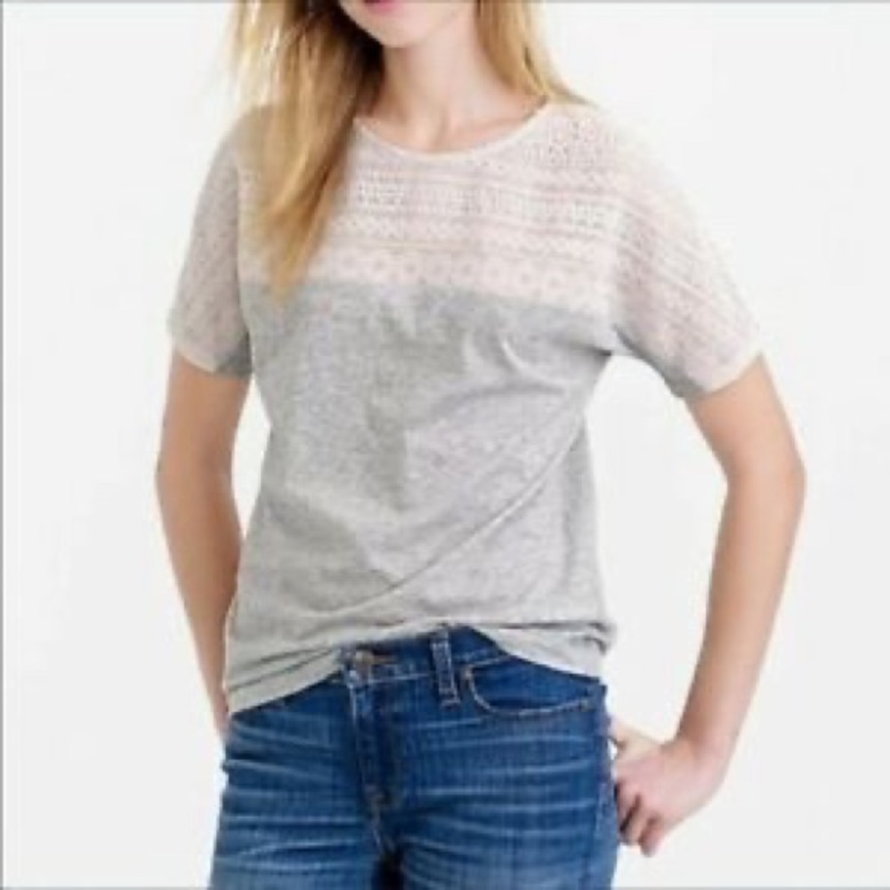 J-Crew T-Shirt with Lace Chest